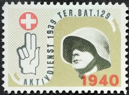 Soldatenmarke 2.WK, Ter Bat 129, hellbr, Aufdr, Wi Ter 202