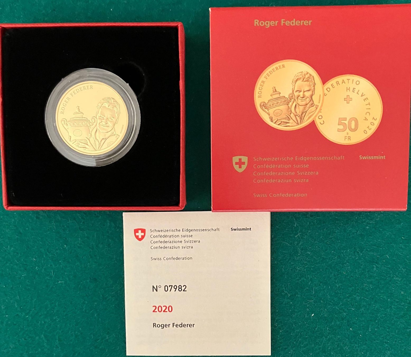 Alle Münzen: Roger Federer pièce or 50fr – Neu und originalverpackt aus Plan-les-Ouates von Burdi