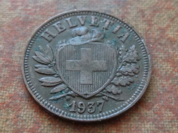 Tutti le monete: 2 Rp. 1937  (C) – Usato da Romanel-sur-Lausanne venduto da Swift13