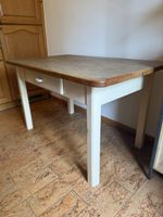 Küchentisch mit Schublade Holz weiss gebraucht Zustand