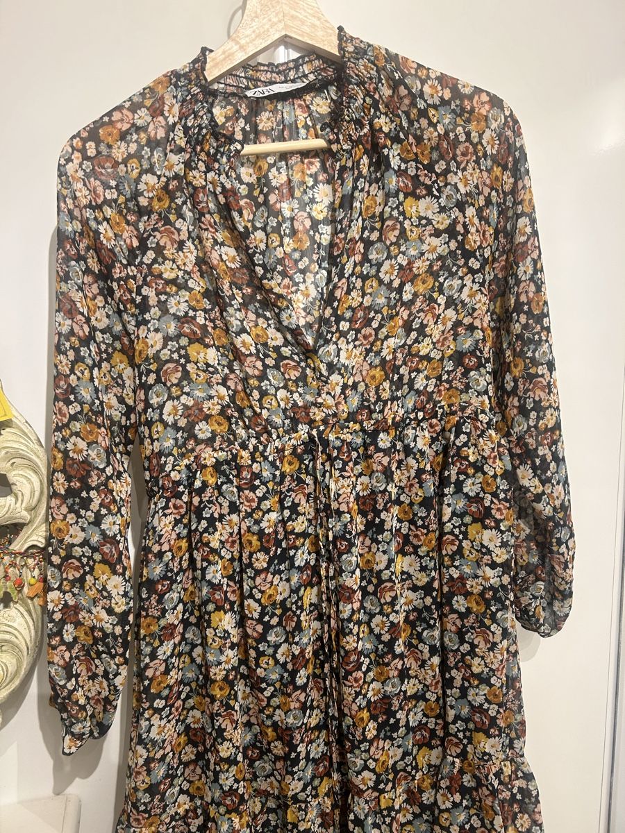 Zara Vestiti: Robe Zara à fleurs automnales, taille S – Nuovo (secondo la descrizione) da Vesenaz venduto da emi_videsonarmoire 4