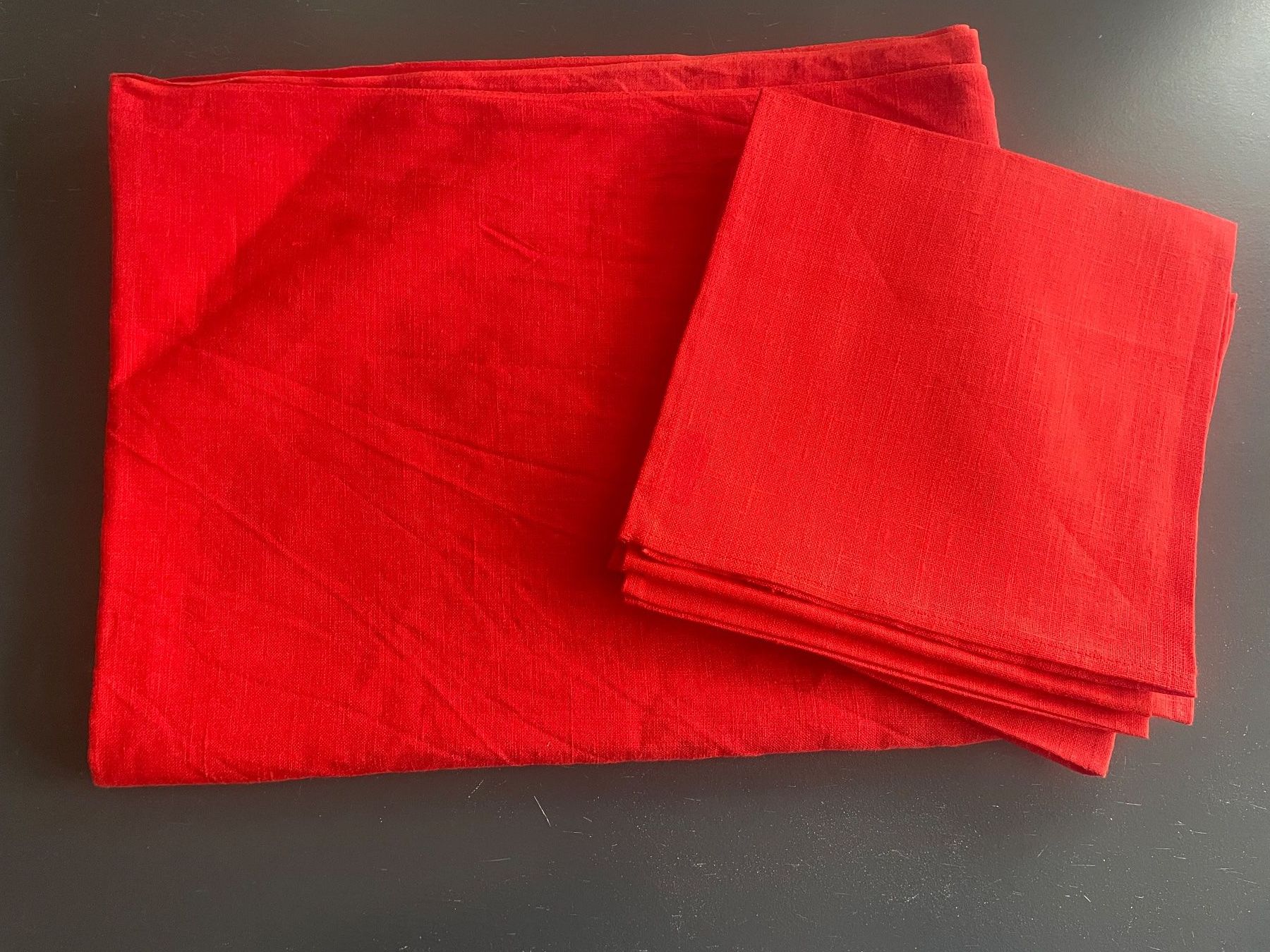 Altra biancheria da tavola: Tischdecke rot mit Servietten - Leinen – Usato da Weinfelden venduto da Jessy831 1
