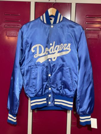 VINTAGE 80s EMPIRE LOS ANGELES DODGERS MLB SATIN JACKET SZ:M