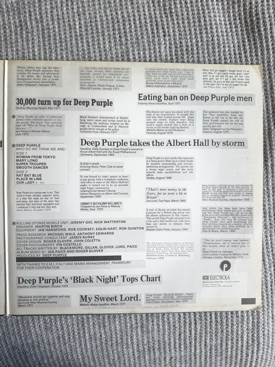 Vinyles: Deep Purple - Who Do We Think We Are - LP - 70s – D'occasion à Rorbas par BlackstarRecords 4