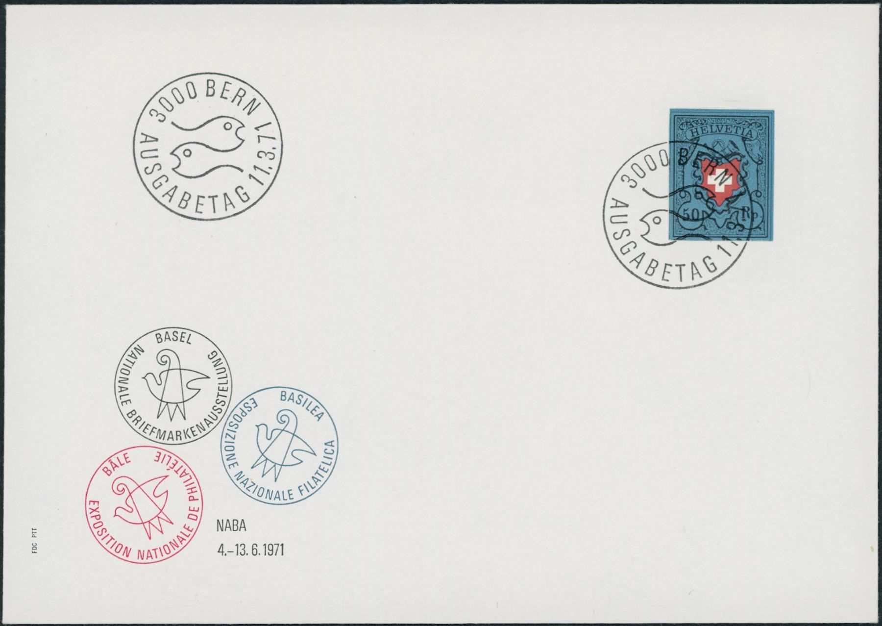 Tutti i francobolli: 1971 - Naba - Blockausschnitte - FDC U1 – Usato da Schindellegi venduto da leecollect 1