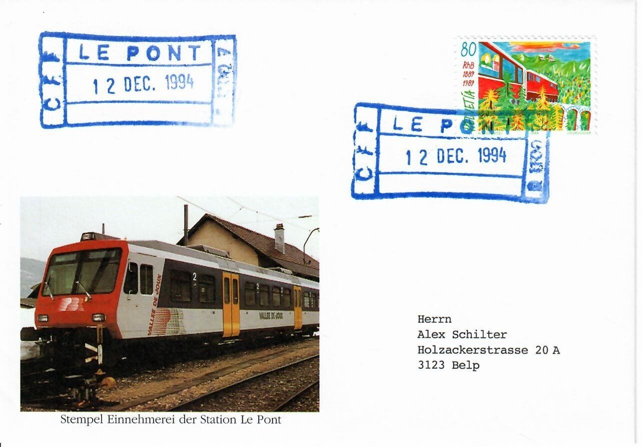 Tous les timbres: Brief, CFF Le Pont – D'occasion à Hochdorf par Ziegel-16