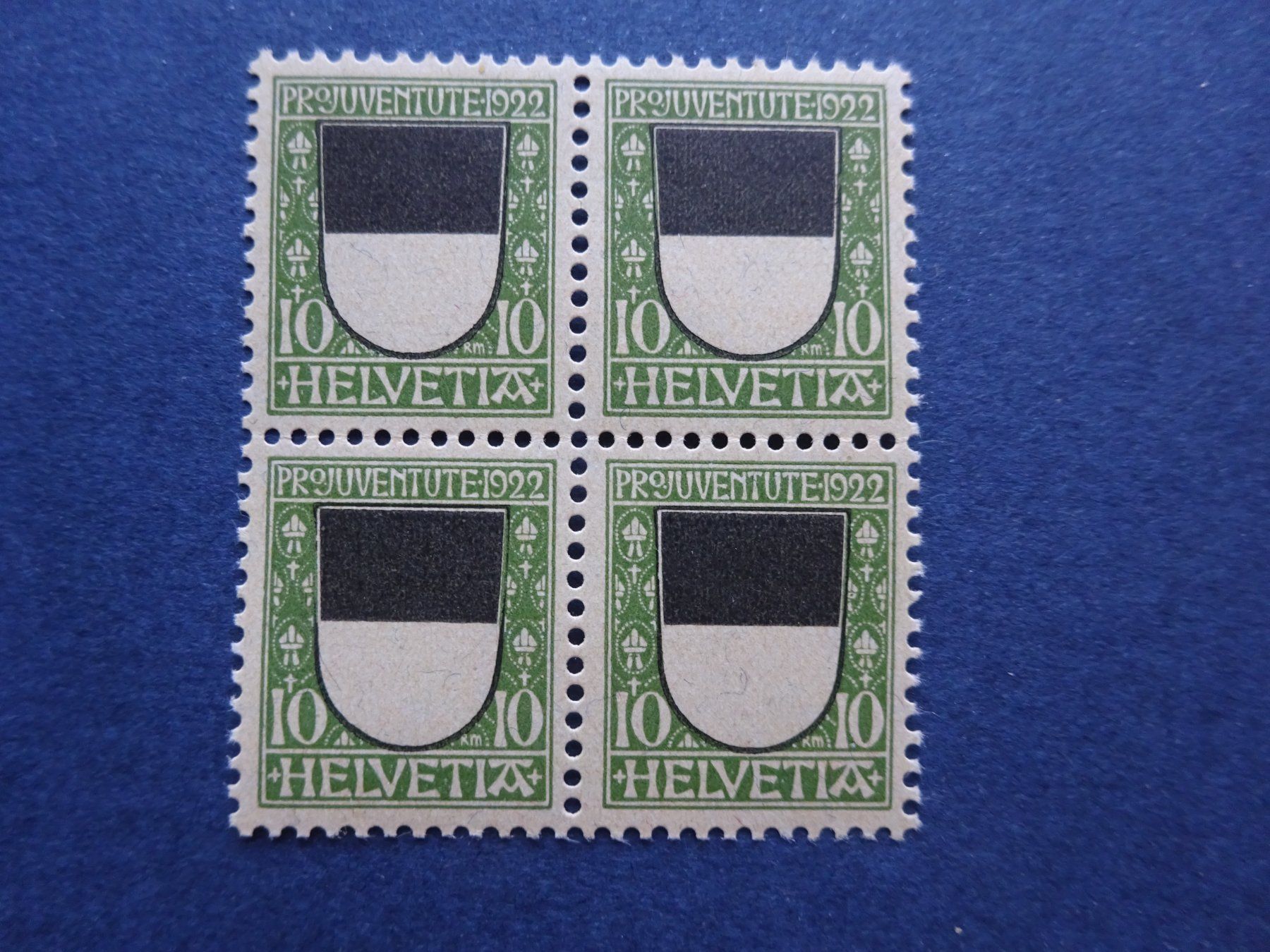 Tutti i francobolli: 1922 Pro Juventute 4er Block postfrisch – Usato da Appenzell-Steinegg venduto da adi1975 1