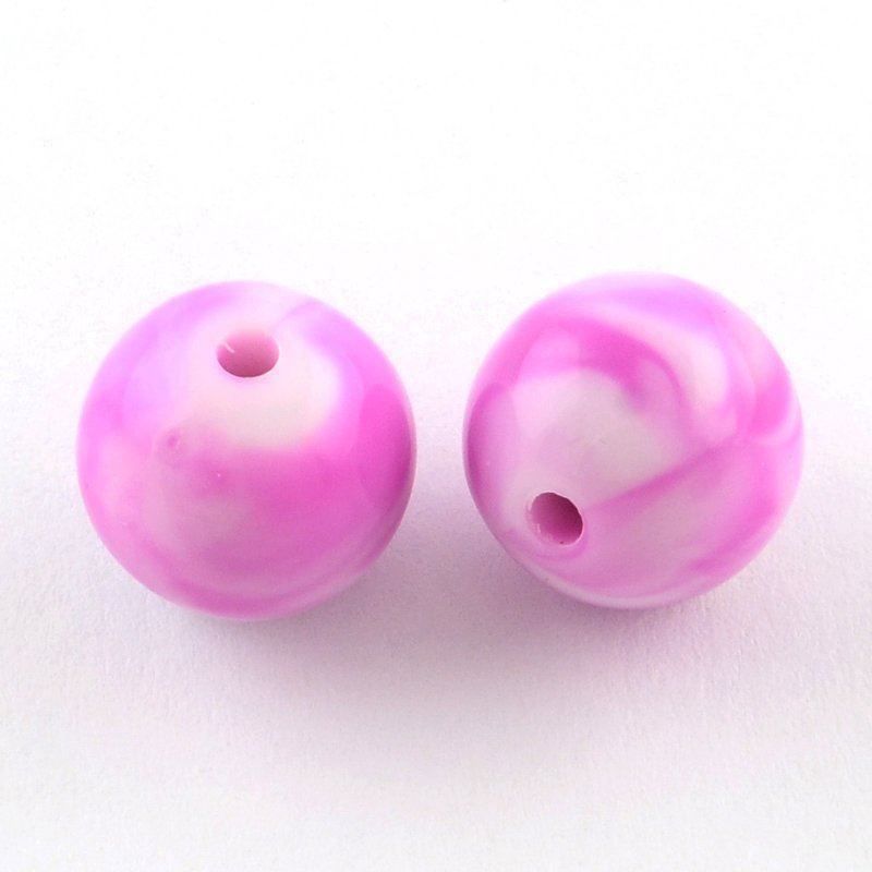Perle (finte): Acrylperlen Orchidee gemustert 8mm/100St – Nuovo (secondo la descrizione) da Rüegsau venduto da Tausendfreund 1