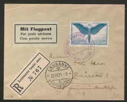 1924 : Flugpost Nr. 24.9 Comtoir Lausanne - KP 210.--