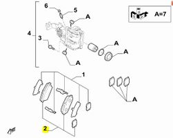 Bremsbeläge hinten Fiat 124 Spider 6000615057