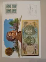 Banknotenbrief mit Münze Uruguay