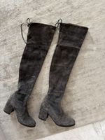 Overkneestiefel Stuart Weitzman Wildleder Grau Grösse 36
