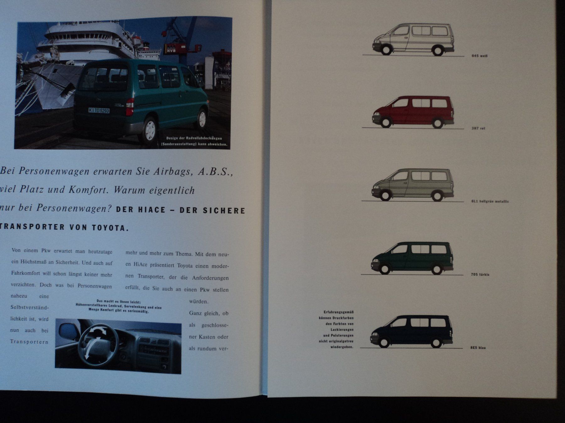 Toyota Dokumente: Prospekt Toyota Hiace 1995 – Gebraucht aus Schwarzenburg von modelCARama 2