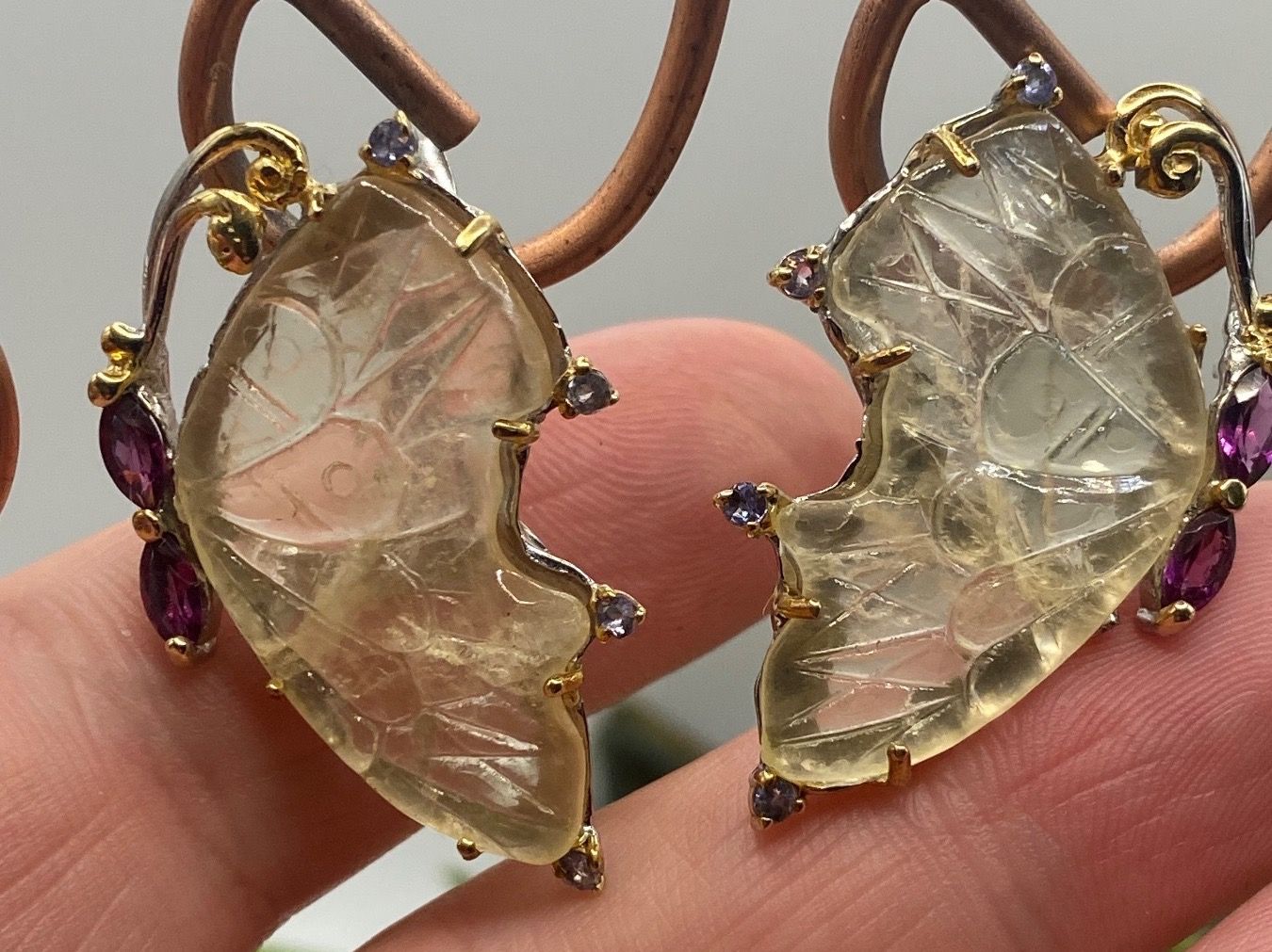 Orecchini pendenti & Orecchini a lobo: Traum Ohrstecker Schmetterling mit Citrin in SS – Nuovo (secondo la descrizione) da Luzern venduto da S.Kern01 1