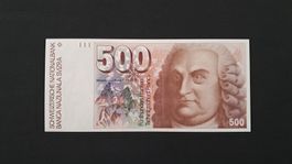 Schweiz 500 Franken 1986 Bankfrisch