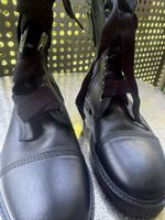 Zadig & Voltaire Black Leather Lace-Up Boots Size 39 Great C