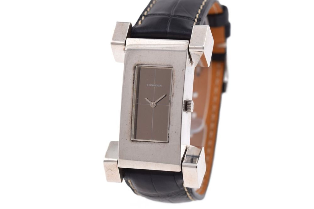 1974 Longines rare 5004 designer Serge Manzon watch 925 sterling silver unisex Watch with Box and deployment