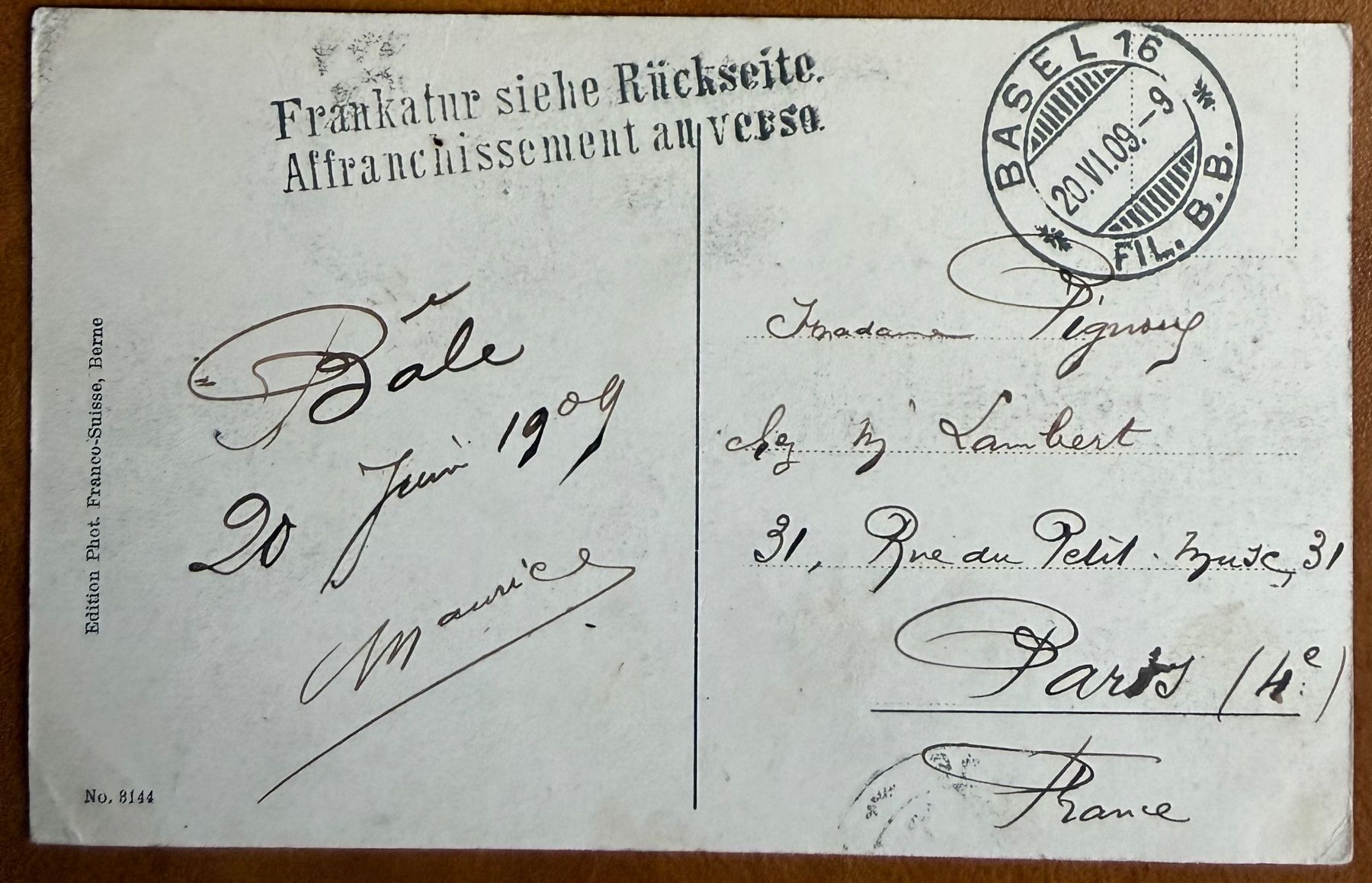 Cartoline postali: Basel - Tram Marktplatz mit Rathaus - Animation 1909 – Usato da Lutry venduto da Ediego 1