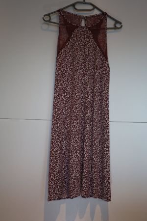 Haus-Nachtkleid 2-tlg., weinrot/weiss, Gr. L (NEU)