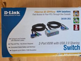 D-Link DKVM-2KU 2-Port KVM Switch inkl. 2x Kabel
