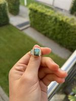 Labradorit Ring Silber 925 mit blau grünem Schiller