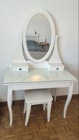 IKEA HEMNES Frisiertisch mit Spiegel und Hocker, weiß