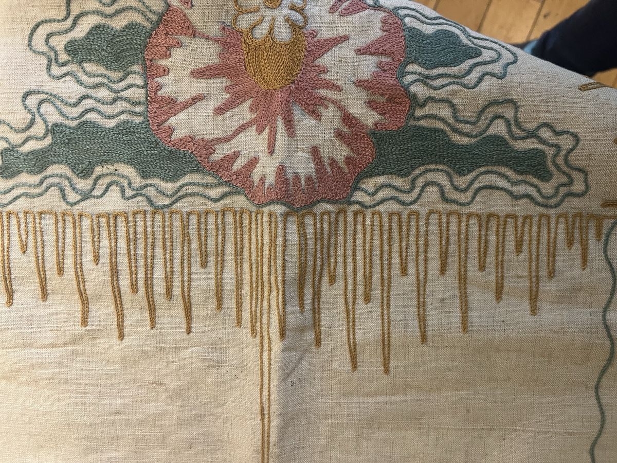 Sonstige Tischwäsche: Nappe chemin de table en lin, vintage brodée main, pompons – Gebraucht aus Genève von DELIRBEADS 9