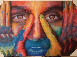 Art Color face / Gesicht LED Bild gross XL