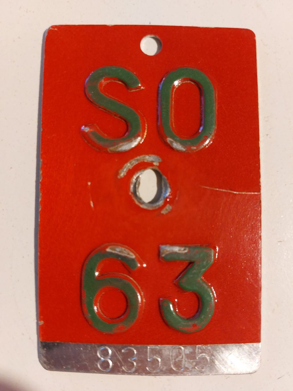 Puch Insegne: Velonummer SO 63 plaque Velo – Usato da Schenkon venduto da Uhu007
