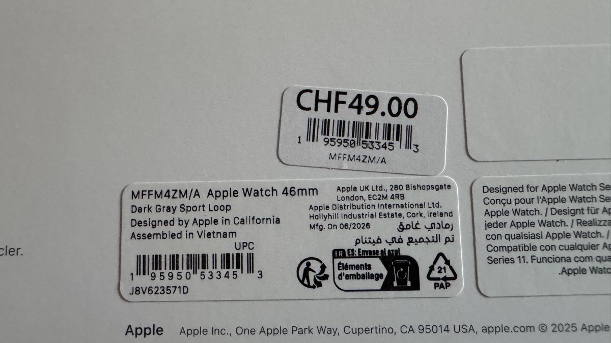 Apple Bracciali & Braccialetti: Apple Watch Sport Loop Band schwarz Grösse M – Nuovo e nell'imballaggio originale da Birsfelden venduto da CedricJanine 2