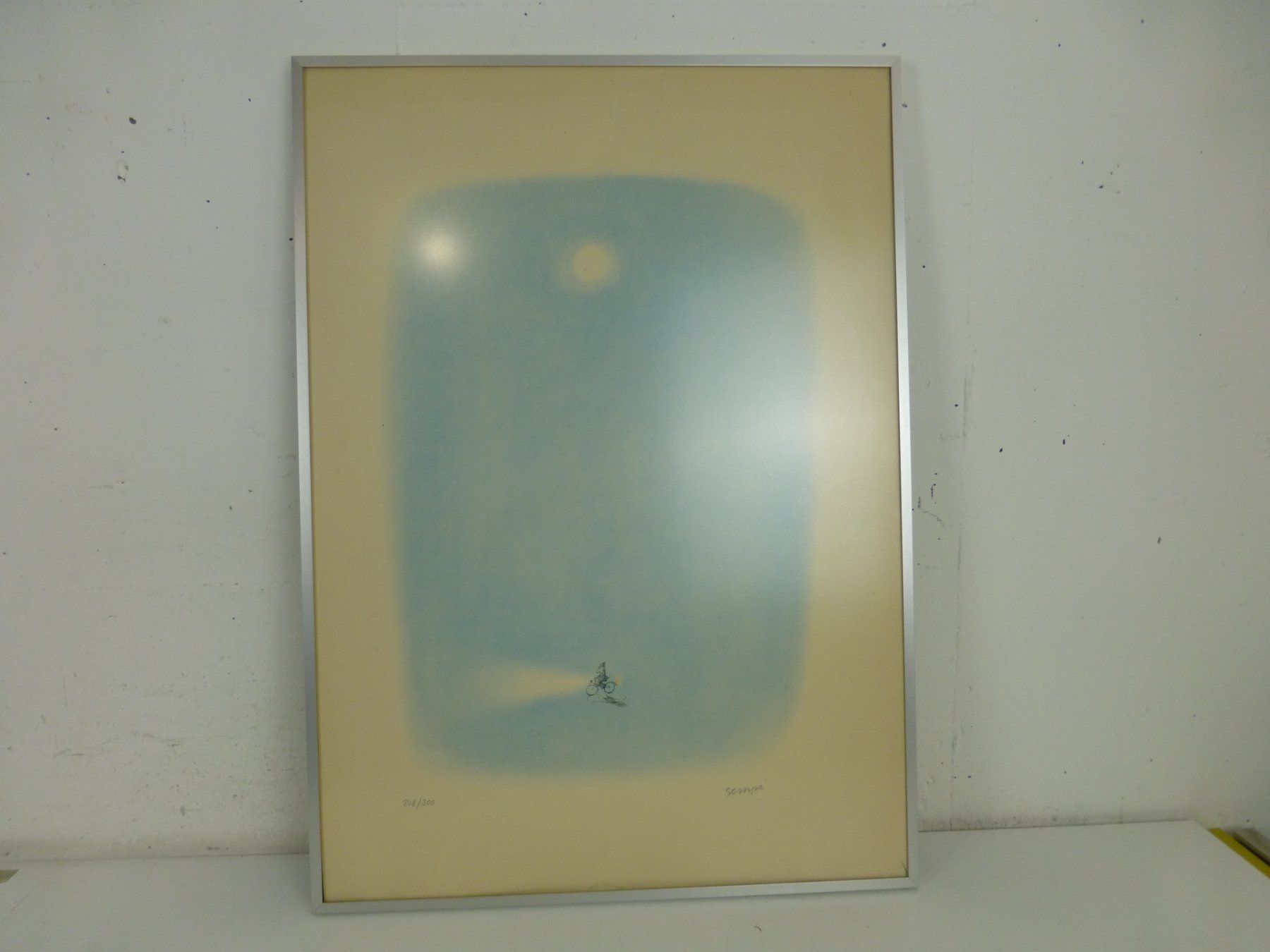 Grafica & Litografie: Cyclist in the Moonlight Jean-Jacques Sempé. – Usato da Fahrweid venduto da Omuki