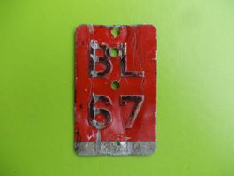 Velonummer / Fahrradnummer BL 67