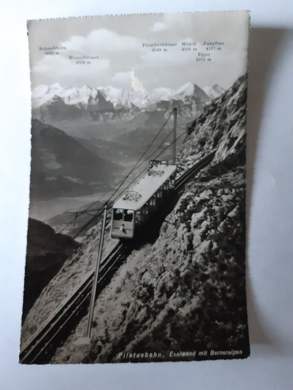 Cartoline postali: Pilatusbahn Eselwand mit Berneralpen Ansichtskarte alt – Usato da Wattwil venduto da yburgler