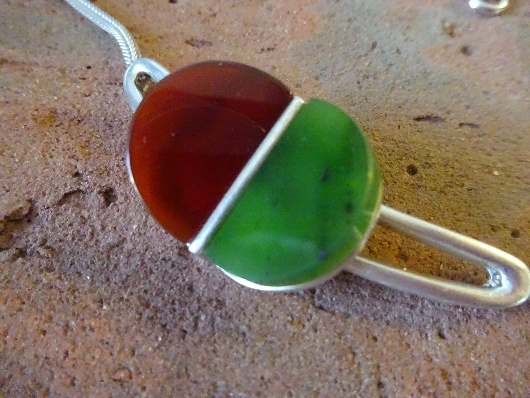 Catenine: Kette Jade Karneol / 925 Silber – Usato da Esslingen venduto da FetteSchnecke 1