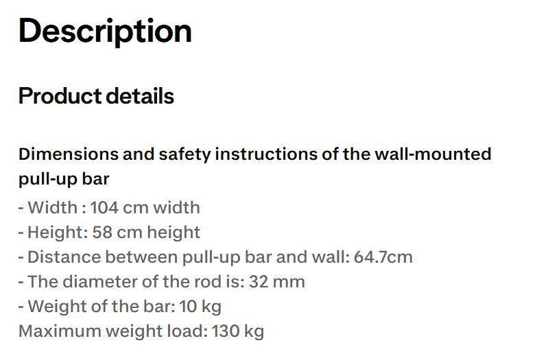 Hometrainer: wall mounted pull up bar – Neu (gemäss Beschreibung) aus Schlieren von qyh_yp7k 3