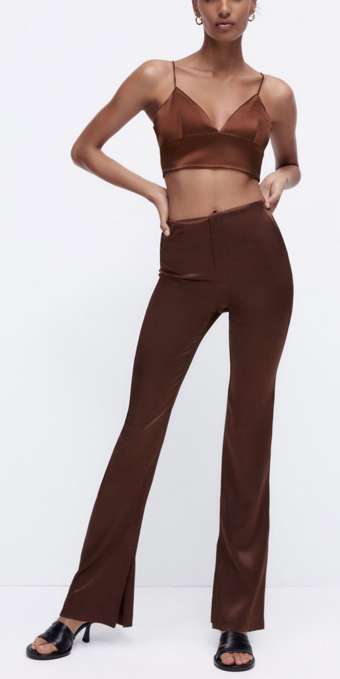 Zara Kleiderpakete: Zara set in satin braun Grösse S/M – Neu (gemäss Beschreibung) aus Spreitenbach von Webtempel 1