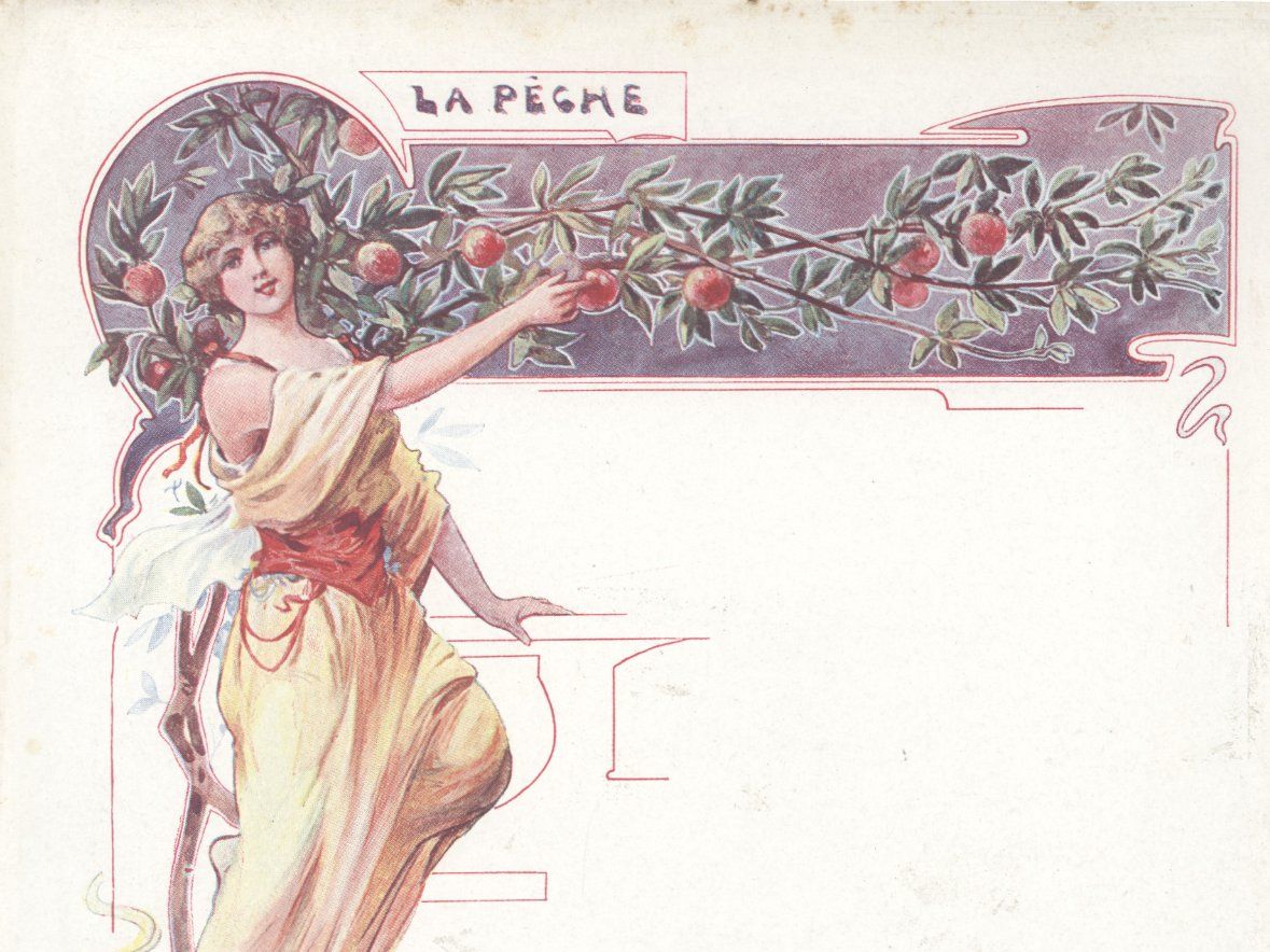 Cartoline: Menu / Speisekarte  - LA PÊCHE - Jugendstil – Usato da Biel/Bienne venduto da 07helios032 1