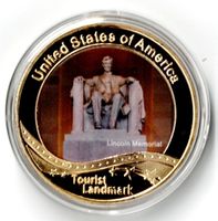 Lincoln Memorial_Tourist Landmark_USA_Medaille in Kapsel