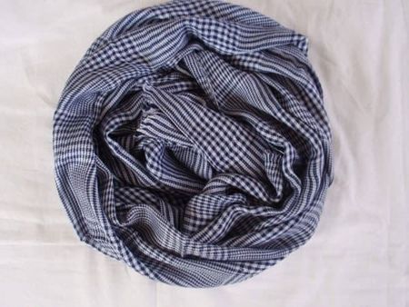 SCHAL KARO  BLAU/WEISS