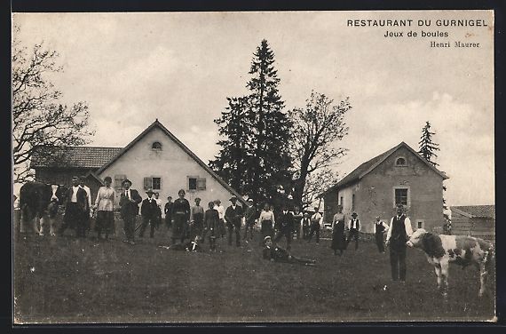 Ansichtskarten: Gurnigel, Restaurant, Jeux de boules, Pr – Gebraucht aus Berlin von bartko-reher