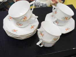6 Moccatassen -   Porzellan - Vintage