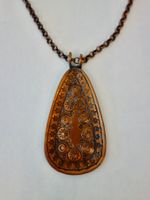 Vintage Anhänger mit Kette Modeschmuck Kupfer 60er 70er 80er