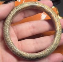 🐍 Serpentin Schlangenhaut-Achat Armreif – Natürlicher Stein