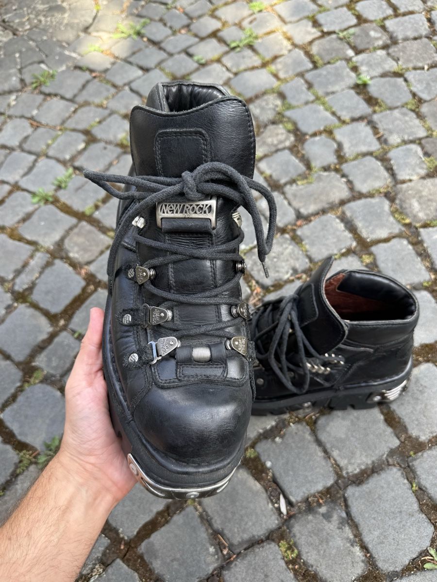 New Rock Scarpe da uomo: New Rock M-220-C2 Black Leather Platform Boots EU 42 Gothic – Usato da Effretikon venduto da rus_2l2p 2