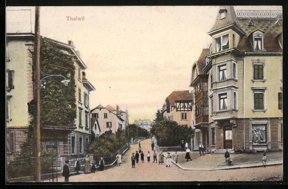 Ansichtskarten: AK Thalwil, Strassenpartie – Gebraucht aus Berlin von bartko-reher