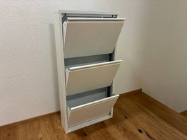 Schuhschrank | Schuhkipper weiss aus Metall