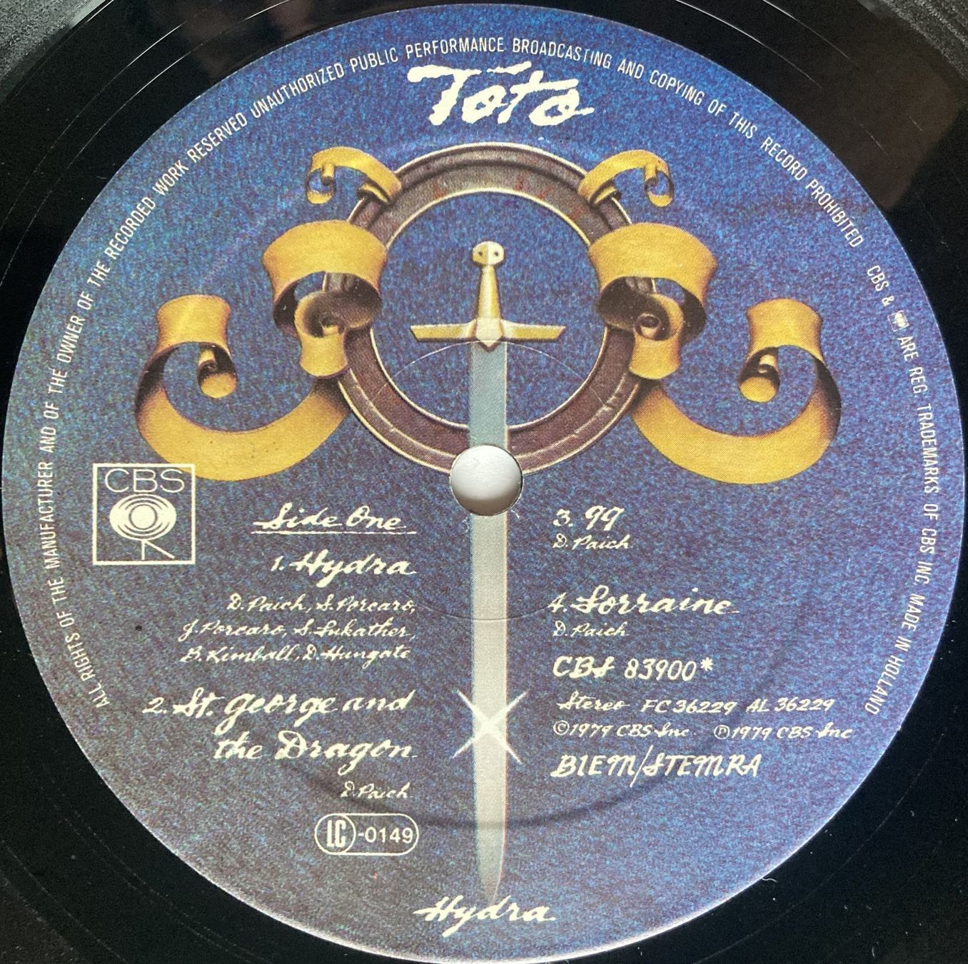 Schallplatten: TOTO - HYDRA – Gebraucht aus Bottens von hotter-than-hell 3