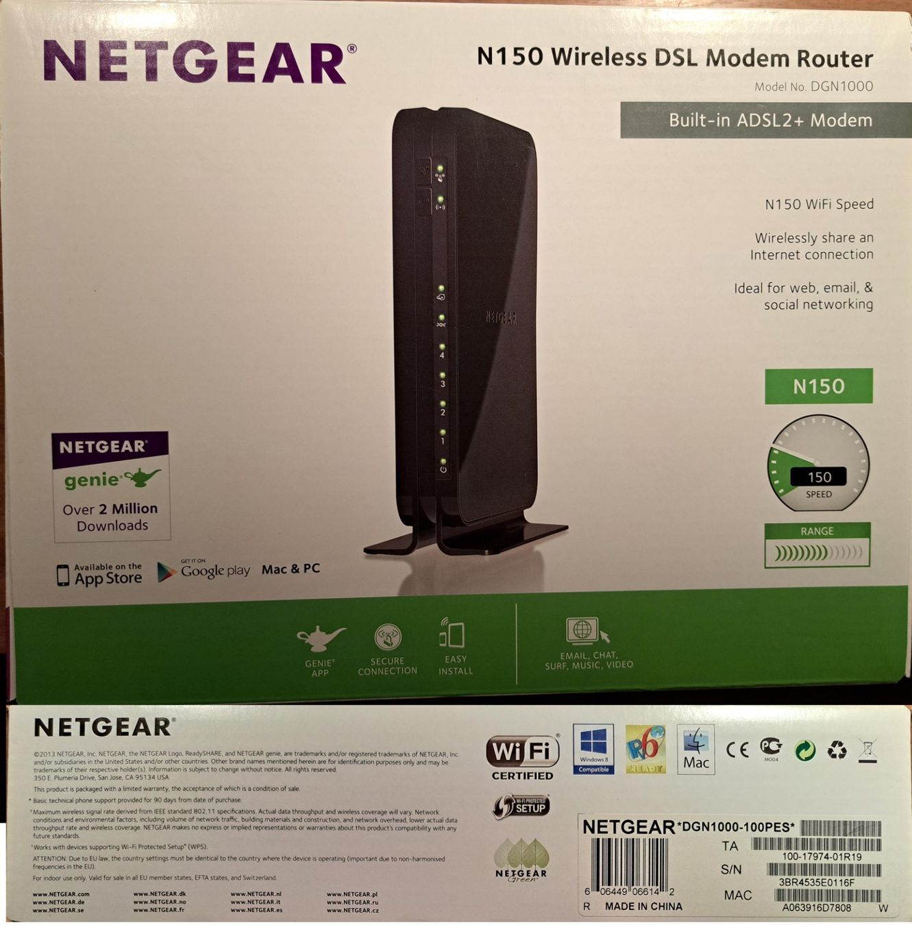 Modem Router net Gear N 150 Wireless DSL (Neu und originalverpackt) in ...