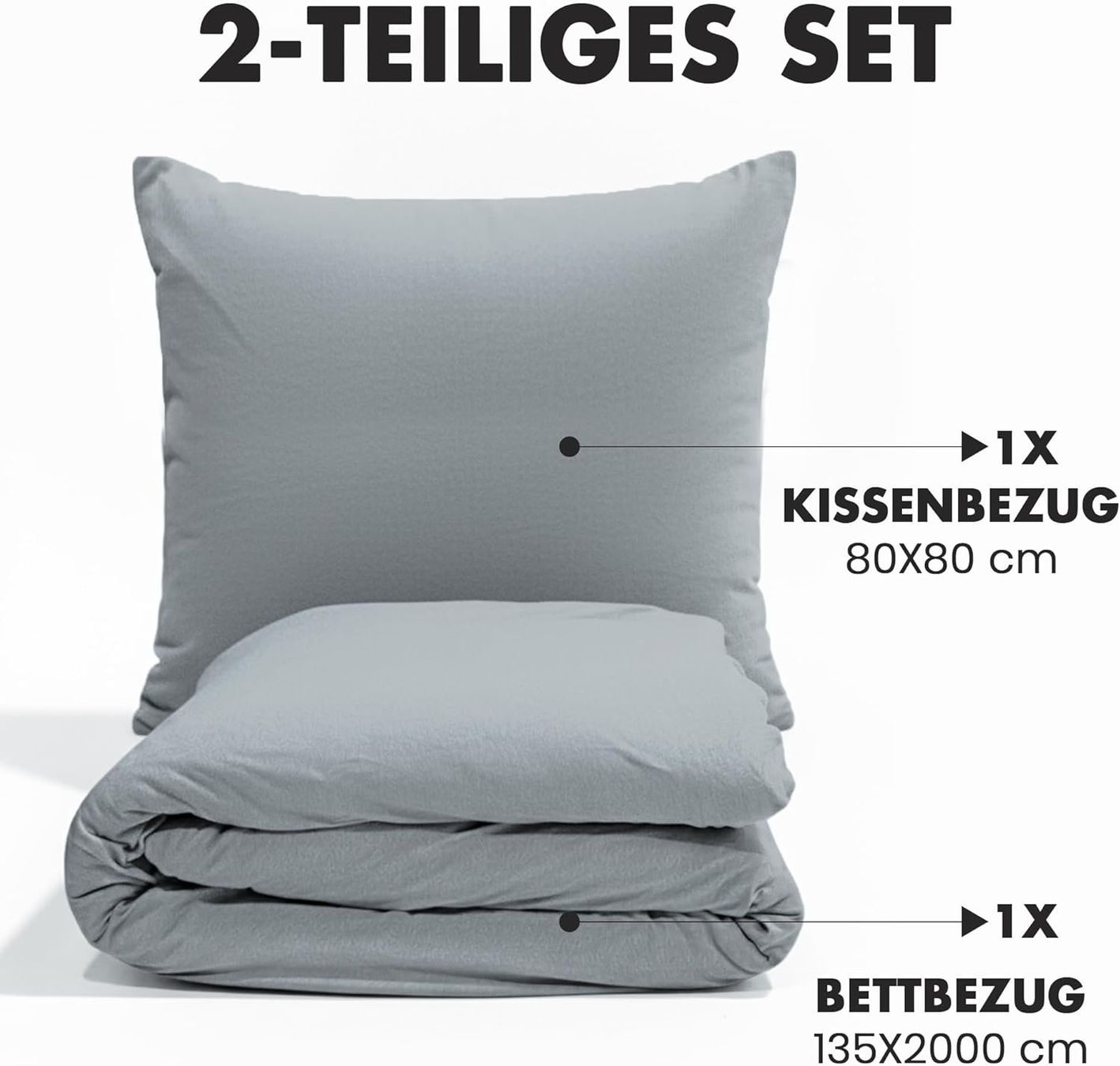 Biancheria da letto: Bettwäsche 135x200 Baumwolle Polyester Grau – Nuovo e nell'imballaggio originale da Suhr venduto da TradeMasters 1