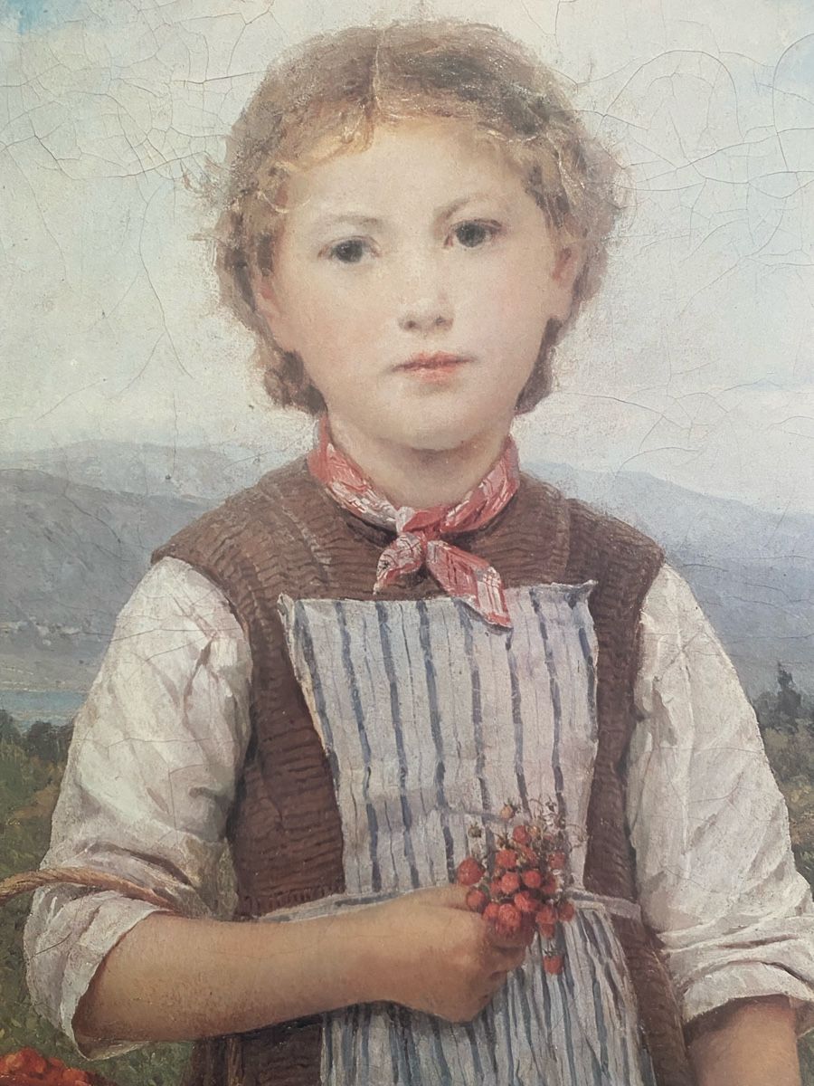 Poster & Bilder: Original Albert Anker Druck - Erdbeermädchen, Top! – Gebraucht aus Wilen b. Wollerau von mad_2dgb 1